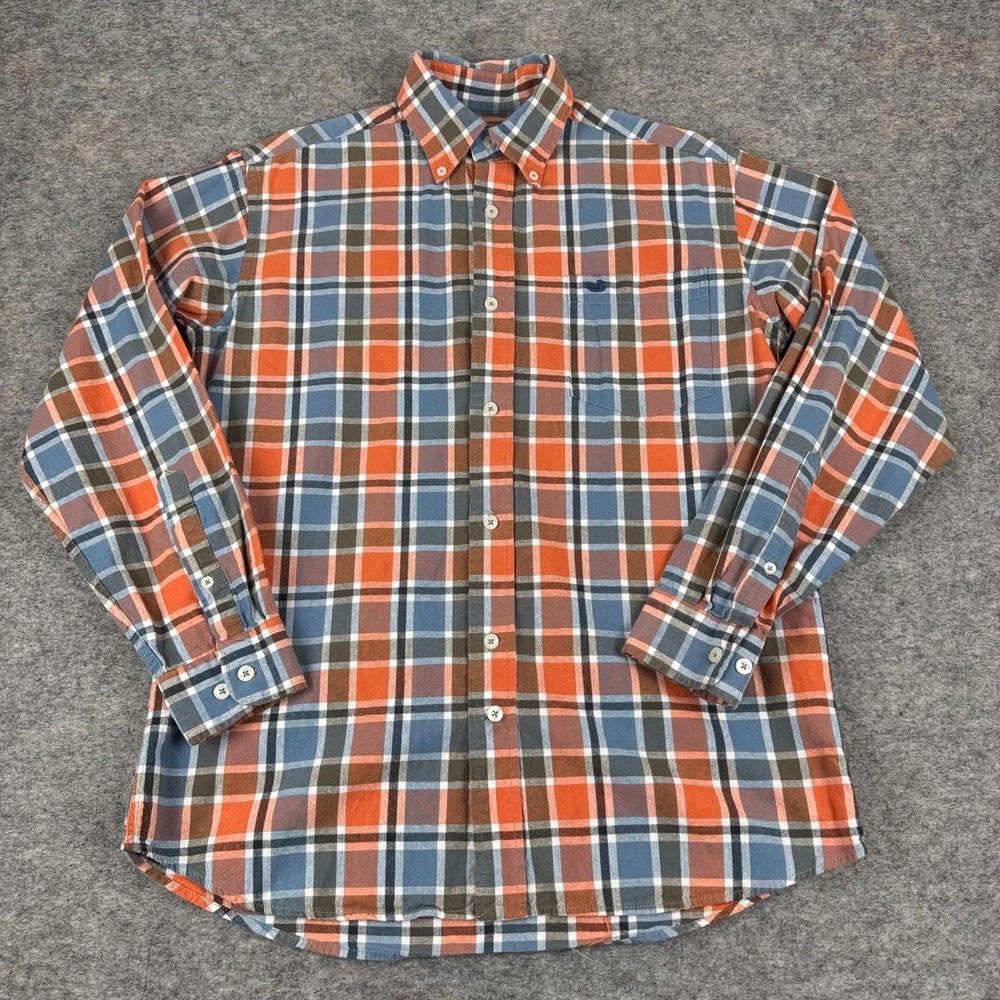 Southern Marsh Button Down Shirt Long Sleeve Plaid Cotton Pocket Mens Small S